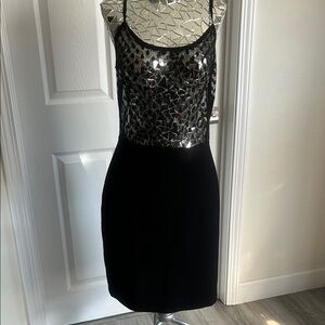 Sandro Black and Mesh Sexy Mini Dress